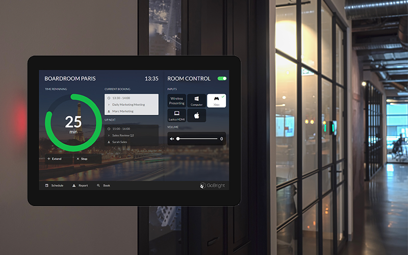 GoBright Room Booking Display Glass wall